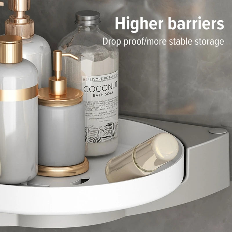 Multi-Purpose Rotating Bathroom Shelf Wall Mounted Toilet Non-Perforated Wall Corner Shower Storage Dropshipping