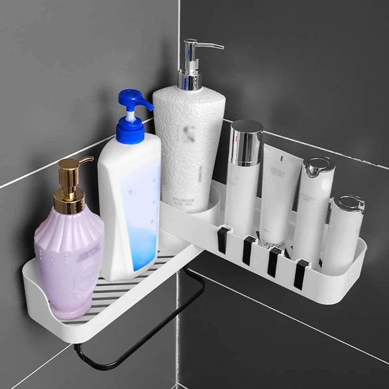 Bathroom Corner Storage Shelf,Storage Organizer Rotatable For Bathroom&Kitchen,Shower Caddy Basket With Hook