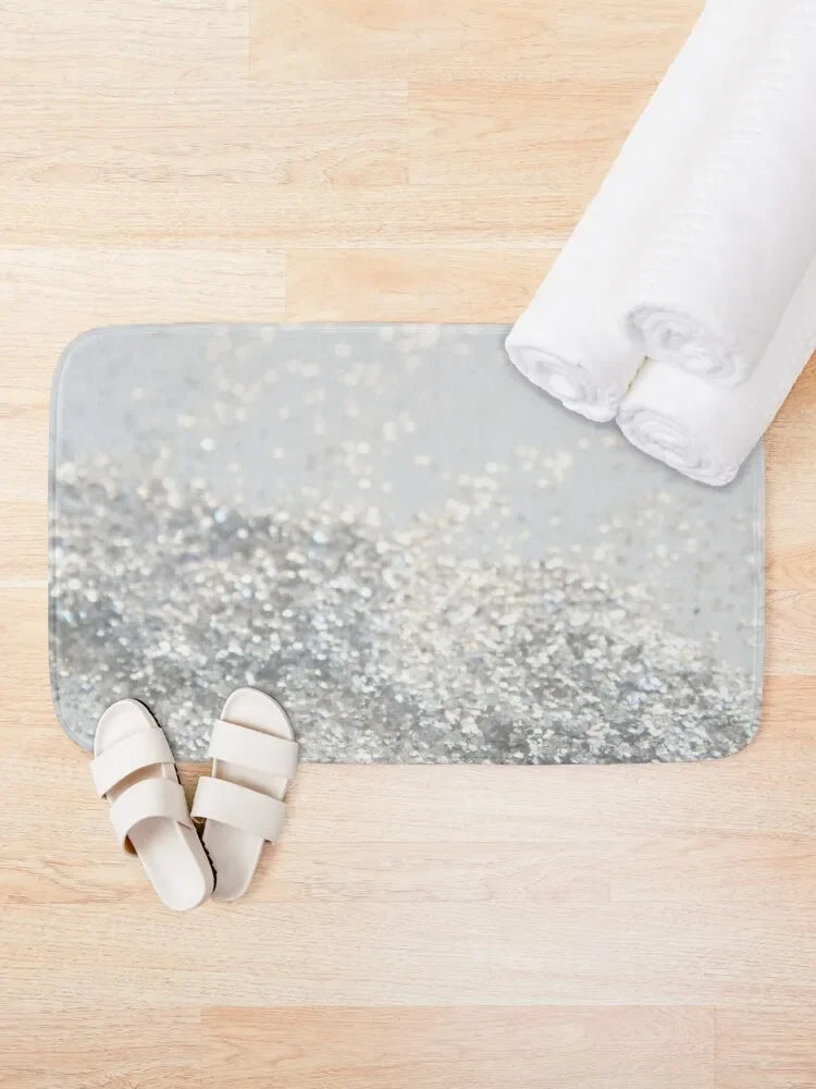 Silver Gray Glitter #3 (Faux Glitter) #shiny #decor #art Bath Mat Rugs Living Room Sets Of Bathroom Accessories Home Decor Mat