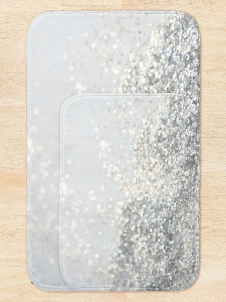 Silver Gray Glitter #3 (Faux Glitter) #shiny #decor #art Bath Mat Rugs Living Room Sets Of Bathroom Accessories Home Decor Mat