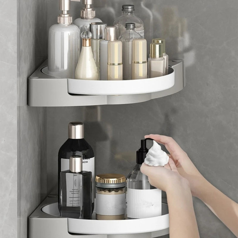 Multi-Purpose Rotating Bathroom Shelf Wall Mounted Toilet Non-Perforated Wall Corner Shower Storage Dropshipping