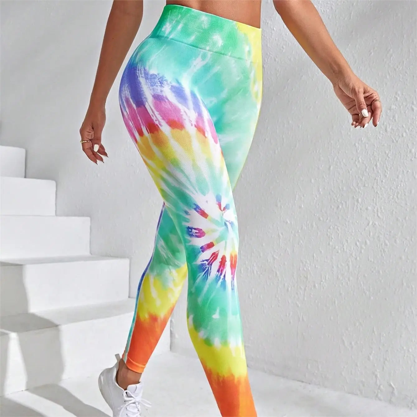 New 3D Print Tie Dye Sports Pants Women Seamless  Leggings High Waist Fitness Push Up Leggings Gym Clothing Workout Tights