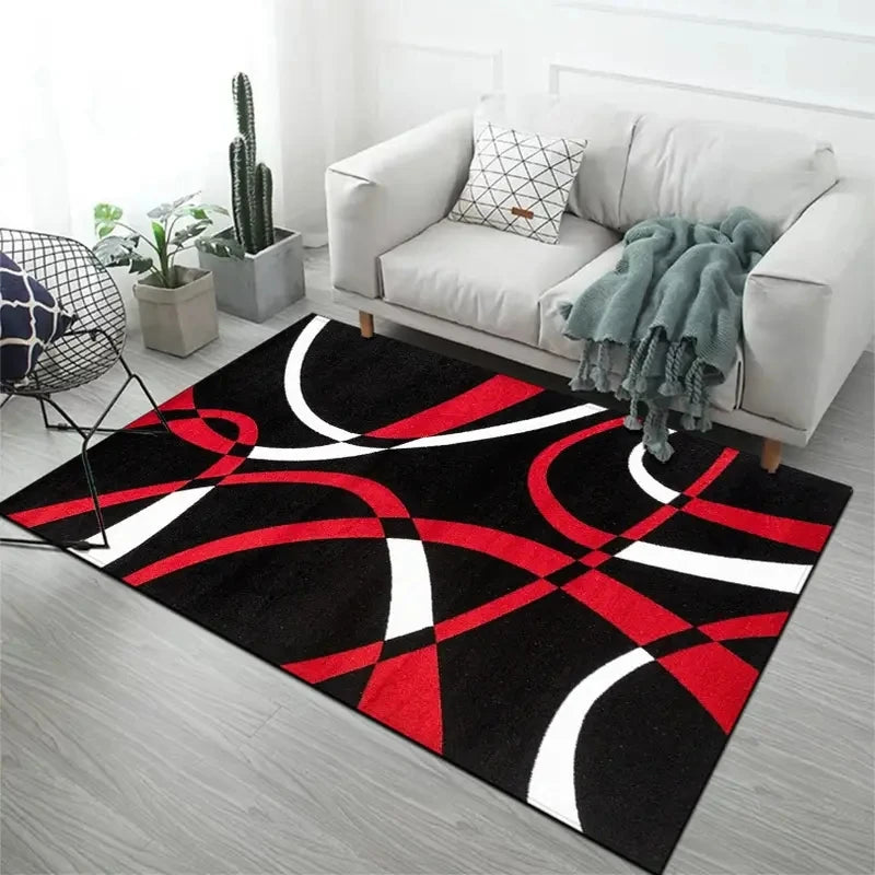 Modern Gray Black White Carpet for Living Room Decor Sofa Table Large Area Rugs Bedroom Anti-slip Floor Mat Hallway Alfombra