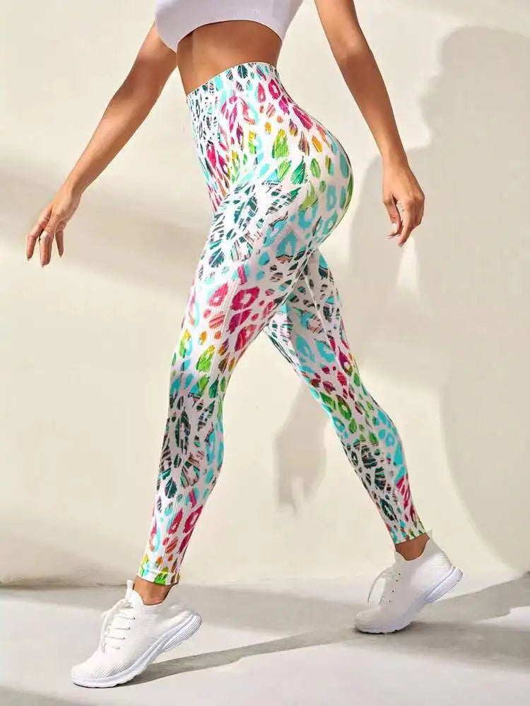 New 3D Print Tie Dye Sports Pants Women Seamless  Leggings High Waist Fitness Push Up Leggings Gym Clothing Workout Tights