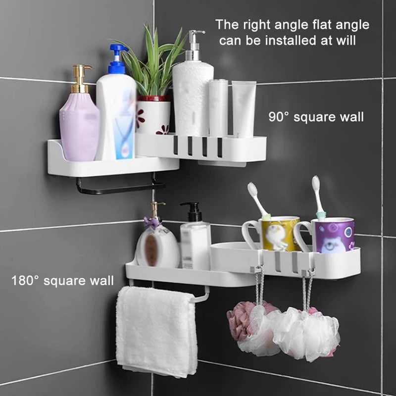 Bathroom Corner Storage Shelf,Storage Organizer Rotatable For Bathroom&Kitchen,Shower Caddy Basket With Hook