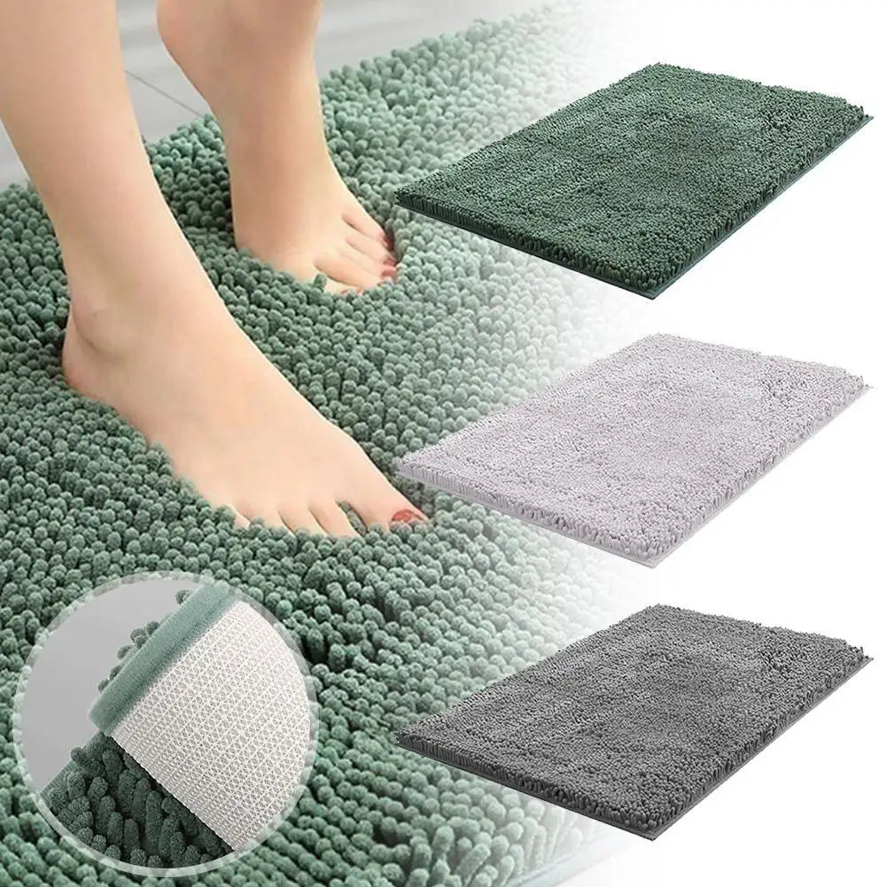 Bathroom Rug Mat With Super Absorbent Microfiber Bath Rugs Non-Slip Plush Carpet For Shower Mat Toilet Doormat Floor Y9J2