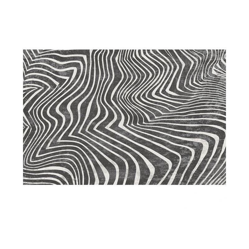 Art Zebra Pattern Carpet Black White Striped Rugs Retro Gray Lines Living Room Carpets Comfortable Machine Washable Bedroom Rug