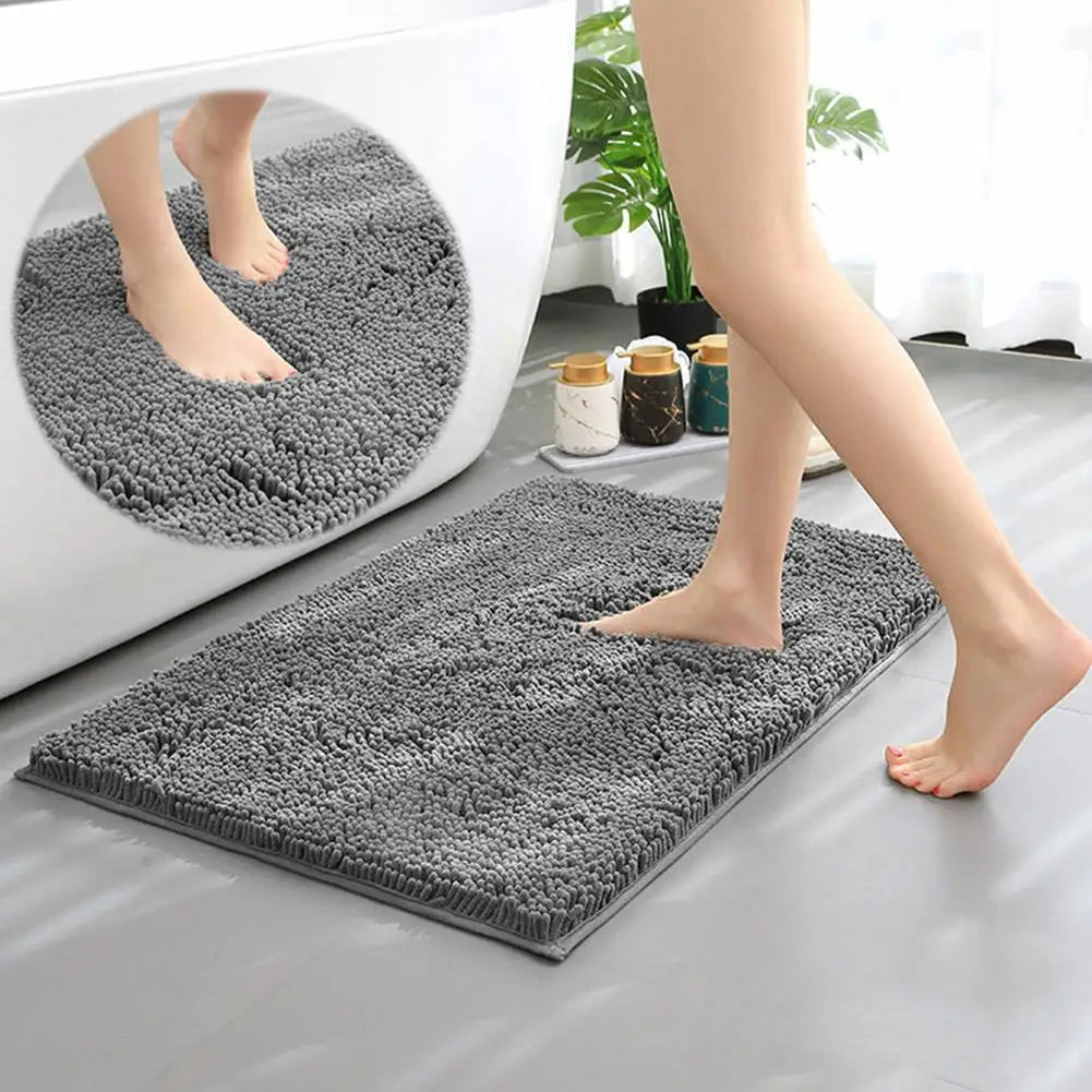 Bathroom Rug Mat With Super Absorbent Microfiber Bath Rugs Non-Slip Plush Carpet For Shower Mat Toilet Doormat Floor Y9J2