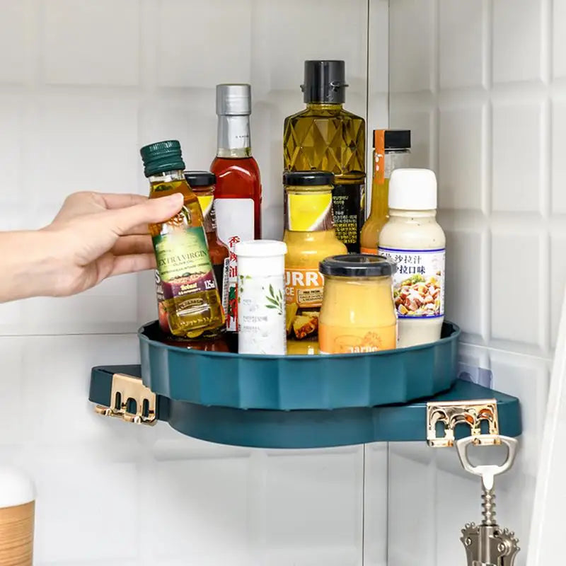 360 Rotating Triangle Bathroom Shelves Shampoo Storage Kitchen Corner Shelf No Punch Wall Mounted Caddies Shower Organizer